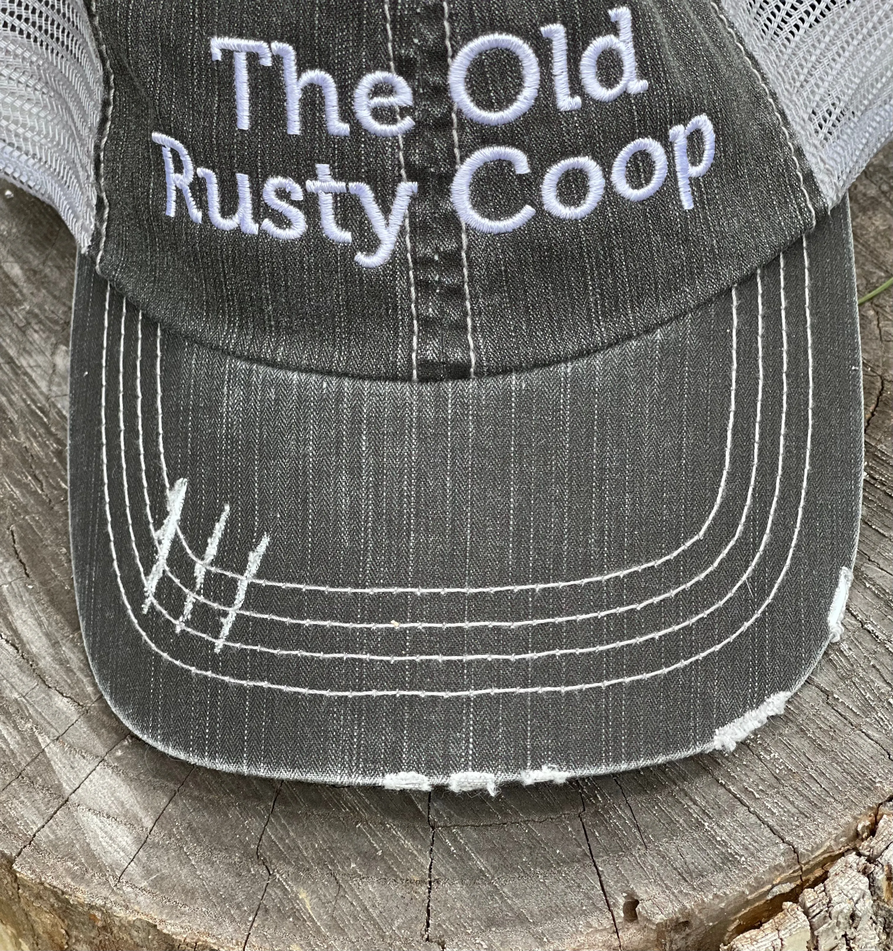 Distressed Dark Gray The Old Rusty Coop Baseball Cap