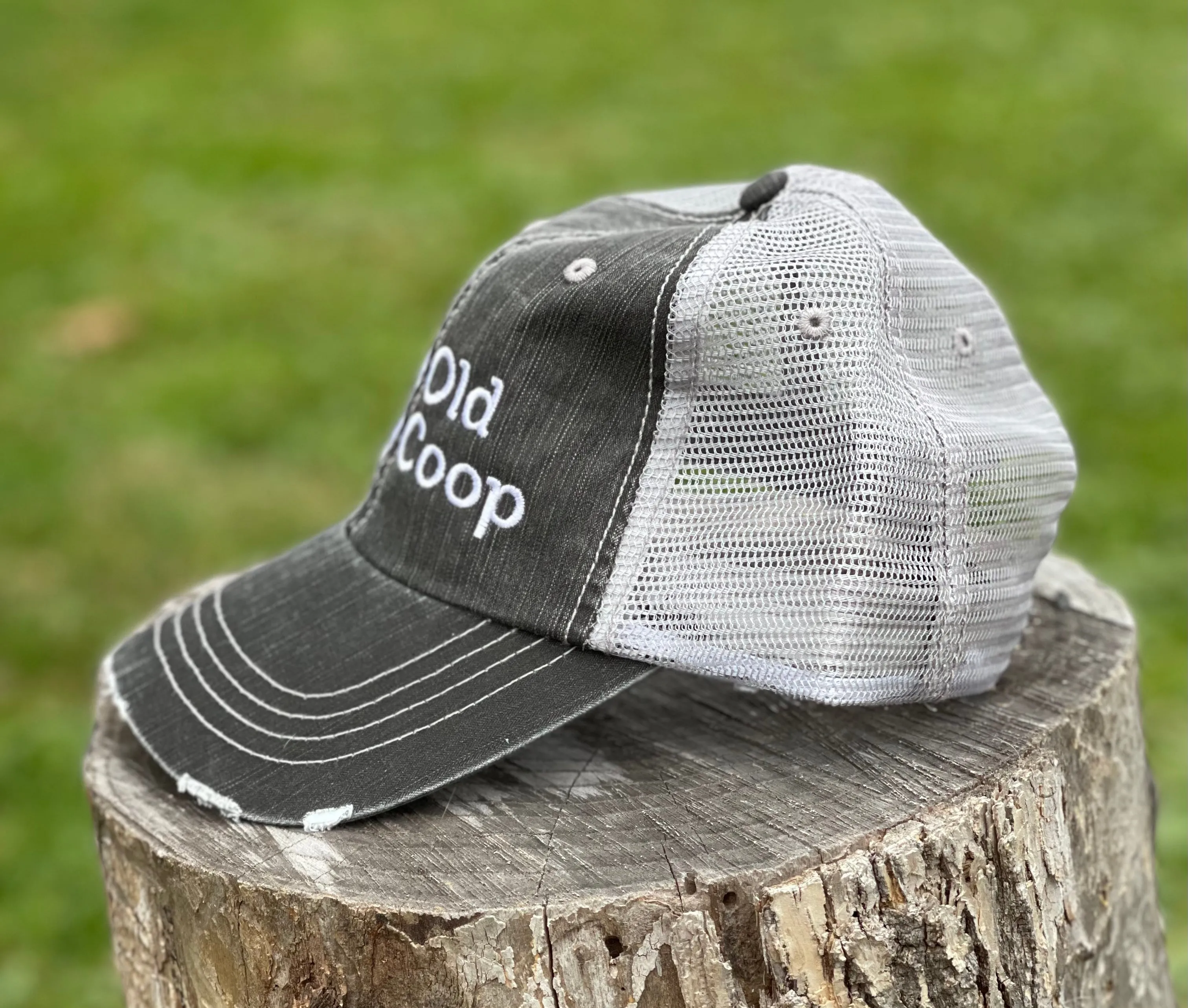 Distressed Dark Gray The Old Rusty Coop Baseball Cap