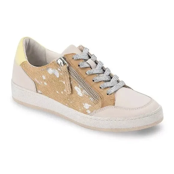 Dolce Vita Womens Miya Sz 7.5 Multi Suede Glitter Lace Up Sneakers
