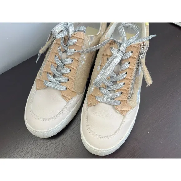 Dolce Vita Womens Miya Sz 7.5 Multi Suede Glitter Lace Up Sneakers