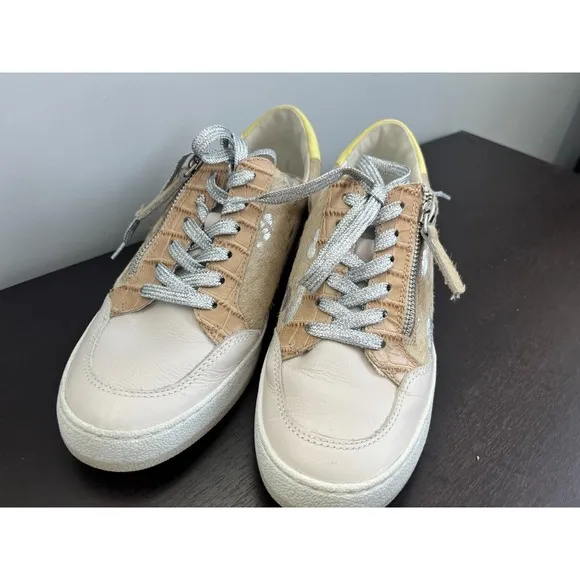 Dolce Vita Womens Miya Sz 7.5 Multi Suede Glitter Lace Up Sneakers