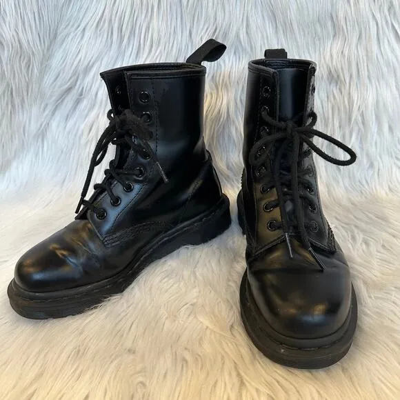 Dr Martens 1460 Smooth Leather Mono Lace-Up Boots Ankle Boots Doc Martens, Black