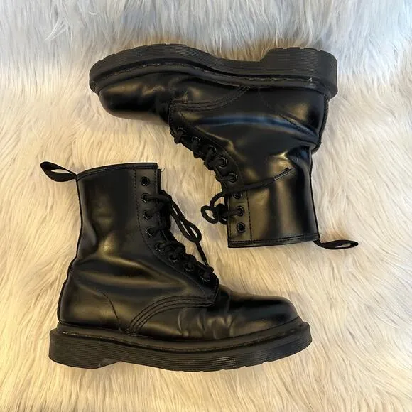 Dr Martens 1460 Smooth Leather Mono Lace-Up Boots Ankle Boots Doc Martens, Black