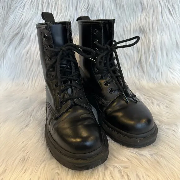 Dr Martens 1460 Smooth Leather Mono Lace-Up Boots Ankle Boots Doc Martens, Black