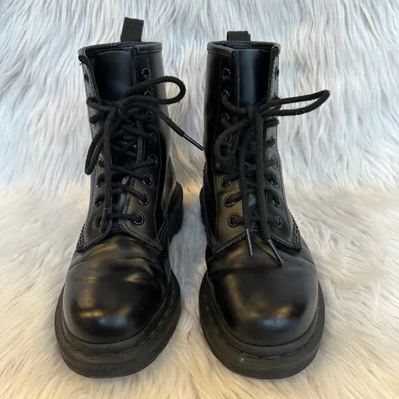 Dr Martens 1460 Smooth Leather Mono Lace-Up Boots Ankle Boots Doc Martens, Black