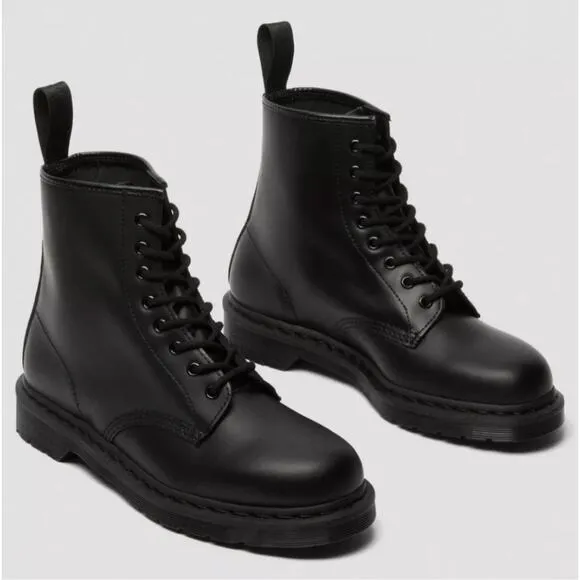 Dr Martens 1460 Smooth Leather Mono Lace-Up Boots Ankle Boots Doc Martens, Black