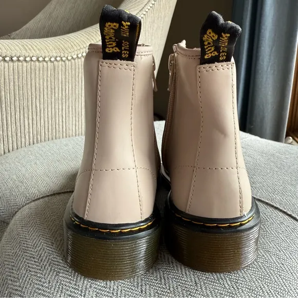 Dr. Martens Cream Ankle Boots with Thick Sole