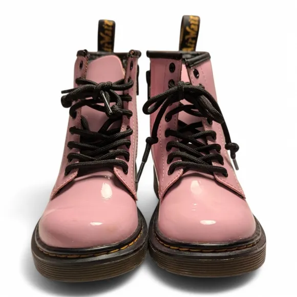 Dr. Martens Girls' 1460 Patent Pastel Pink Leather Boots Toddler Sz 12