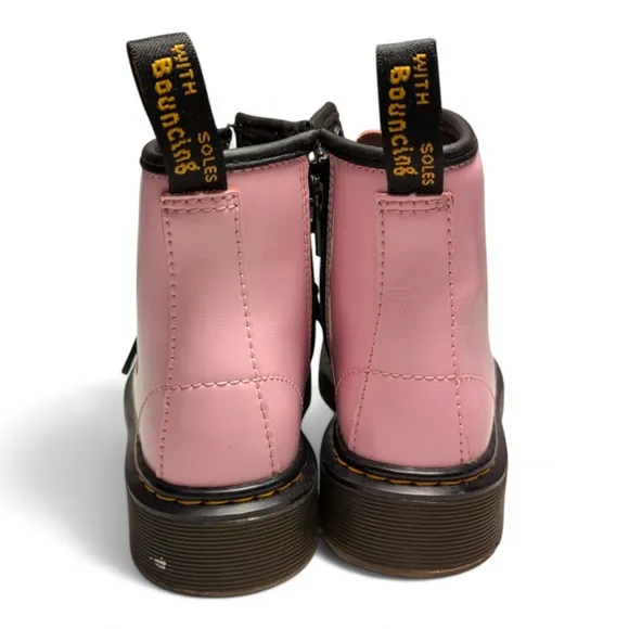 Dr. Martens Girls' 1460 Patent Pastel Pink Leather Boots Toddler Sz 12