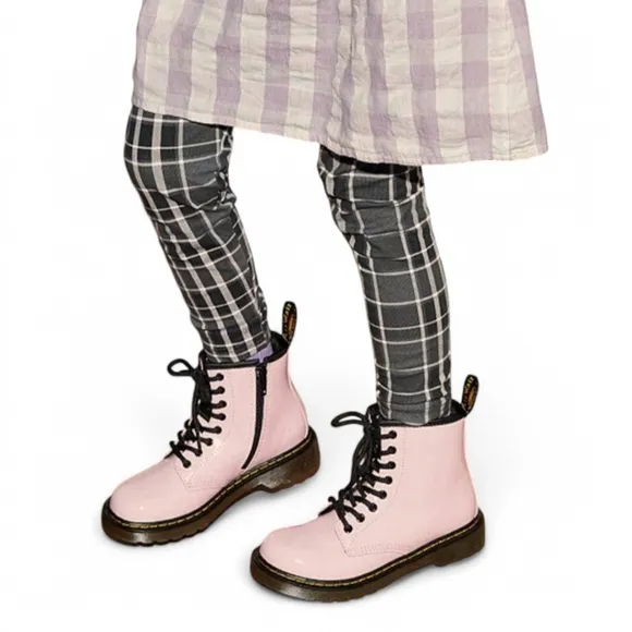 Dr. Martens Girls' 1460 Patent Pastel Pink Leather Boots Toddler Sz 12