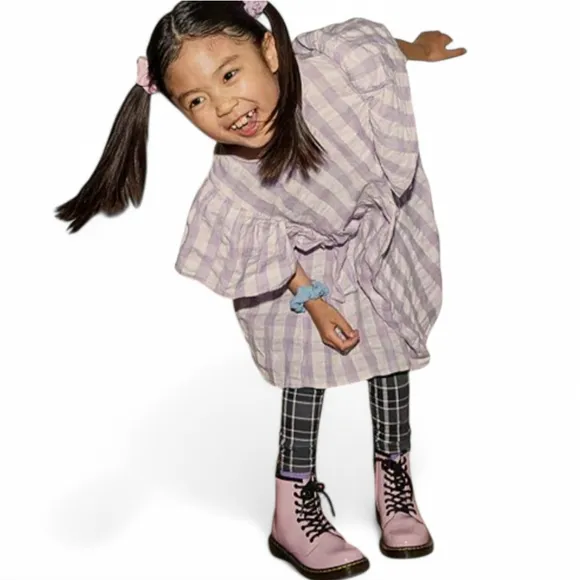 Dr. Martens Girls' 1460 Patent Pastel Pink Leather Boots Toddler Sz 12