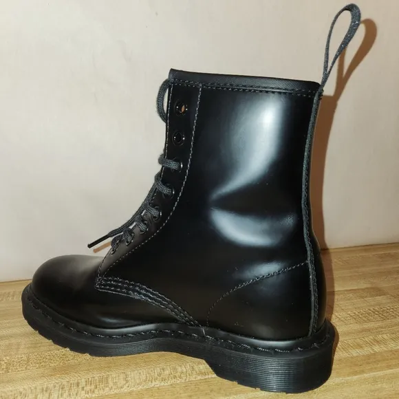 Dr.  Martens The Original 1460 Mono Smooth Leather Lace Up Black Boots, …