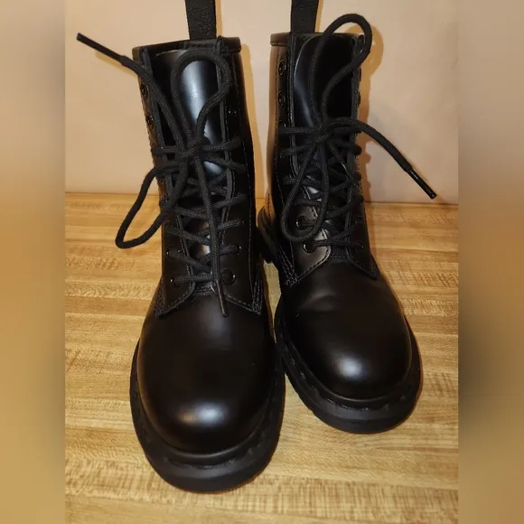 Dr.  Martens The Original 1460 Mono Smooth Leather Lace Up Black Boots, …