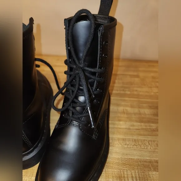 Dr.  Martens The Original 1460 Mono Smooth Leather Lace Up Black Boots, …