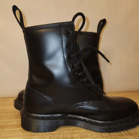 Dr.  Martens The Original 1460 Mono Smooth Leather Lace Up Black Boots, …