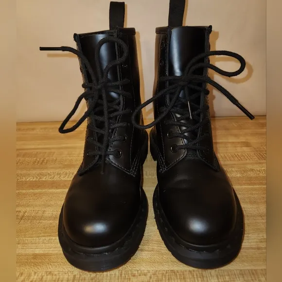 Dr.  Martens The Original 1460 Mono Smooth Leather Lace Up Black Boots, …