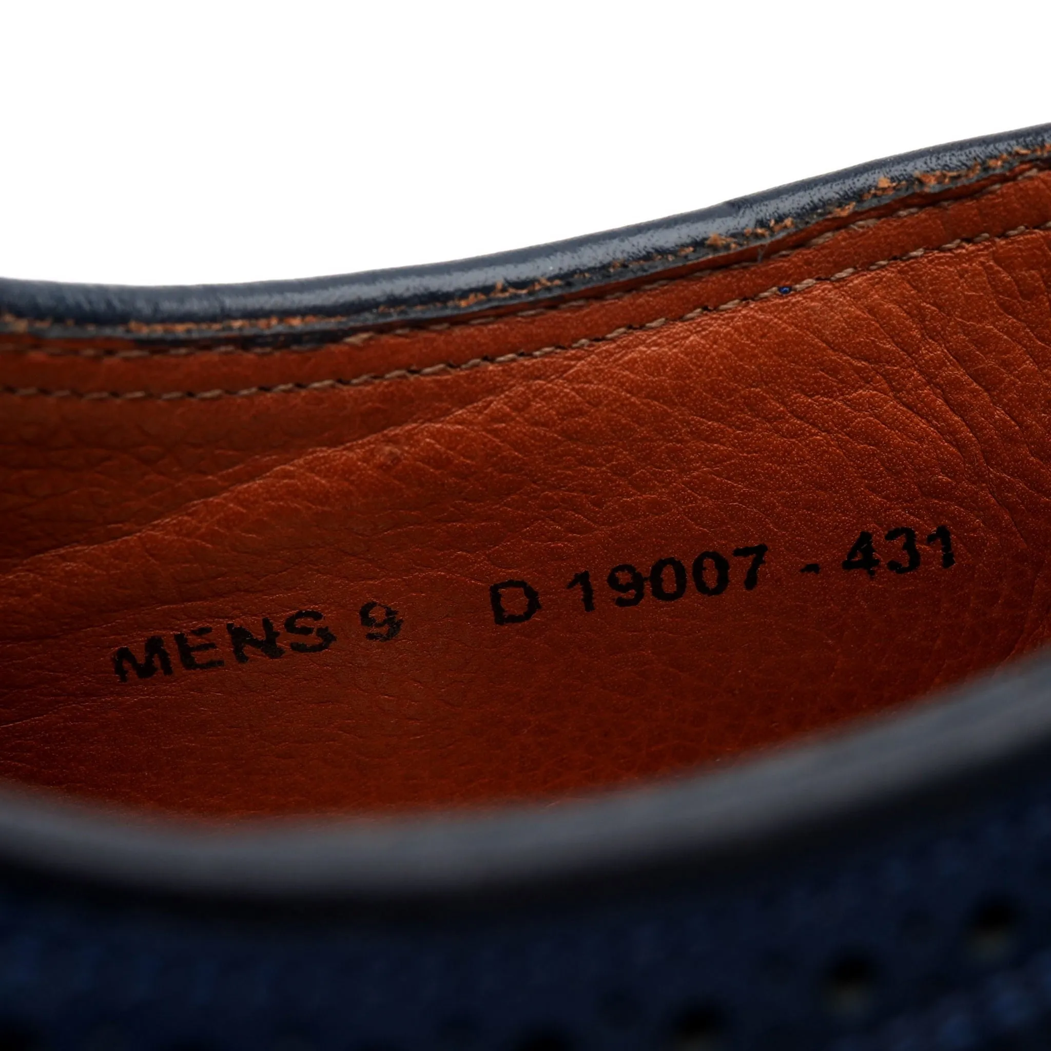 Duckie Brown Navy Blue Leather Derby Brogues UK 8.5 US 9 D