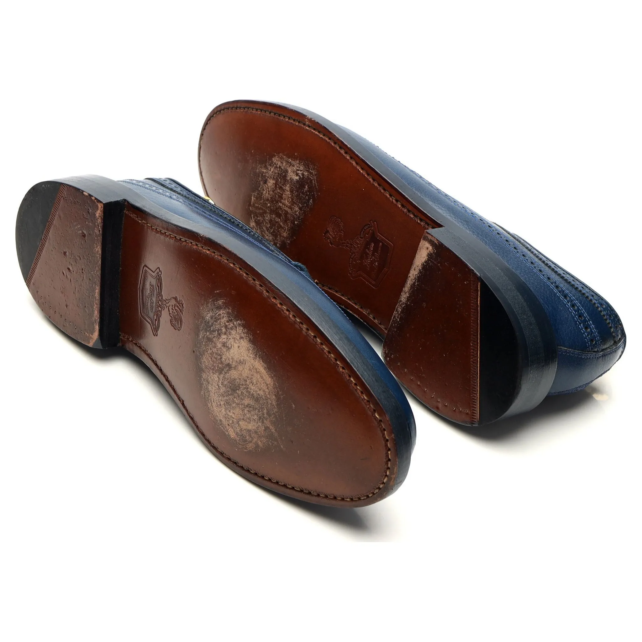 Duckie Brown Navy Blue Leather Derby Brogues UK 8.5 US 9 D