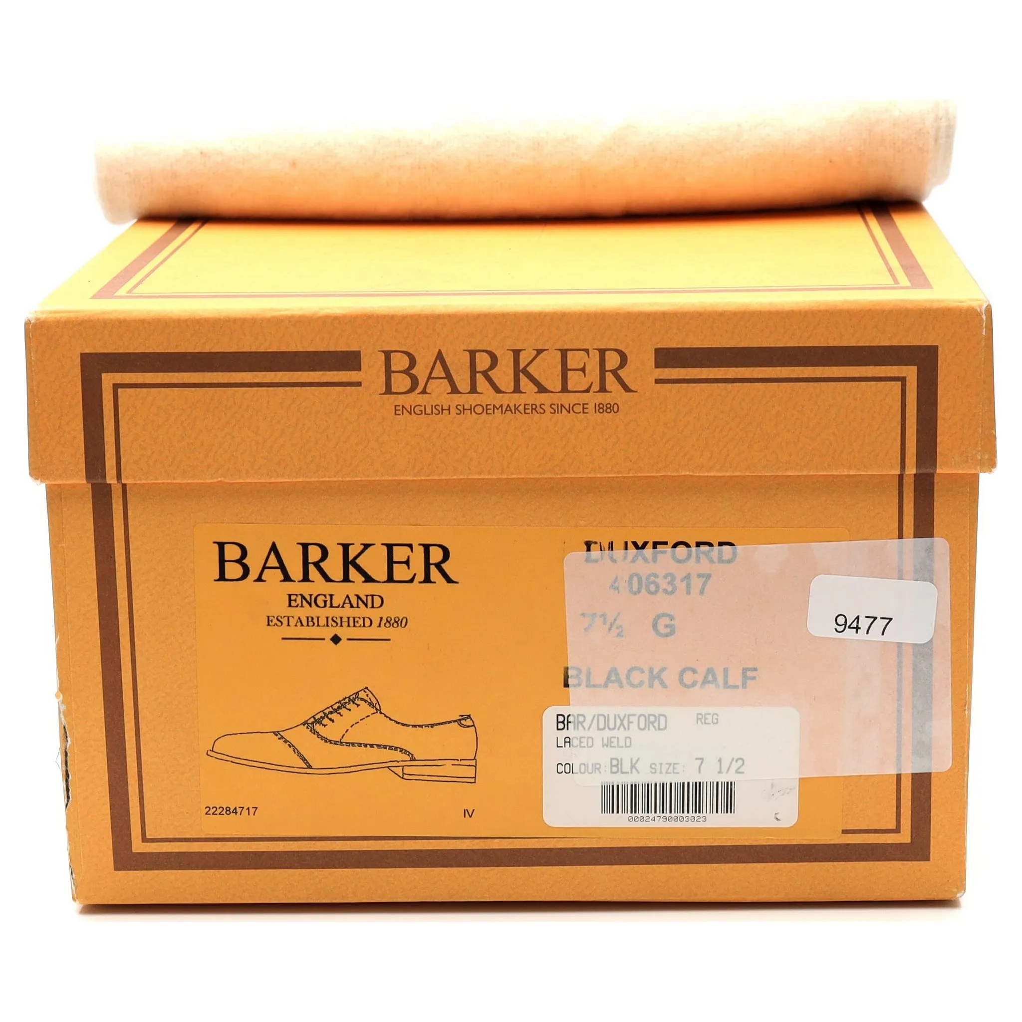 'Duxford' Black Leather Oxford UK 7.5 G