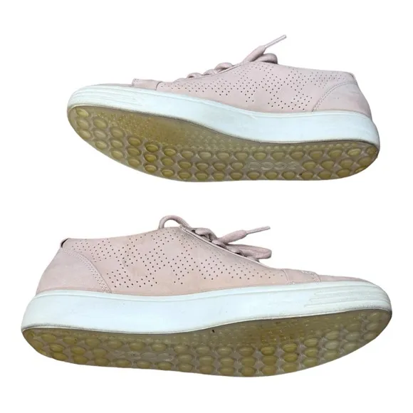 Ecco Dusty Rose Leather Lace Up Sneaker Cap Toe Low Top Casual Women’s Size 40