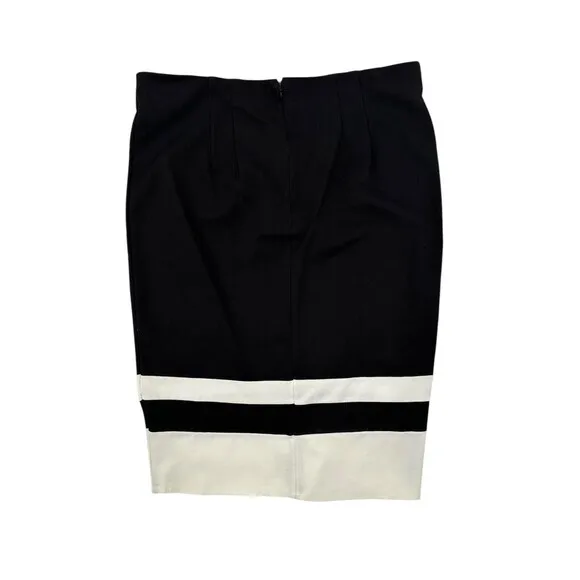 Eloquii Column Colorblock Skirt Plus Size 18 Black White Pencil Ponte Knit NWT