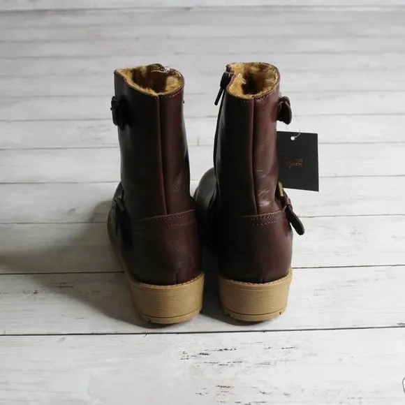 Enzo Tesoti Spain Girl's Kid Size 13 Brown Leather Buckle Dress Boots