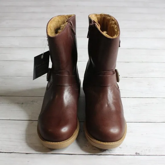 Enzo Tesoti Spain Girl's Kid Size 13 Brown Leather Buckle Dress Boots