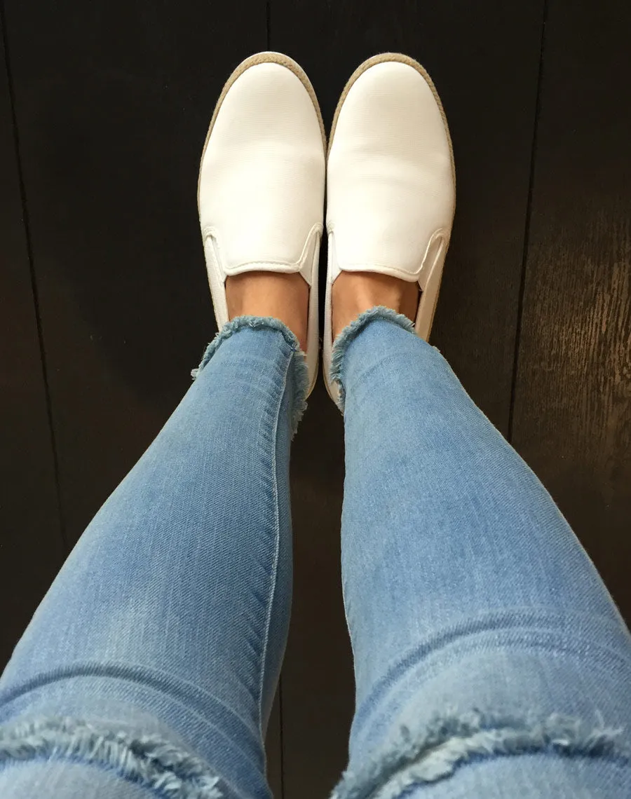 Espadrilles blanches style basket