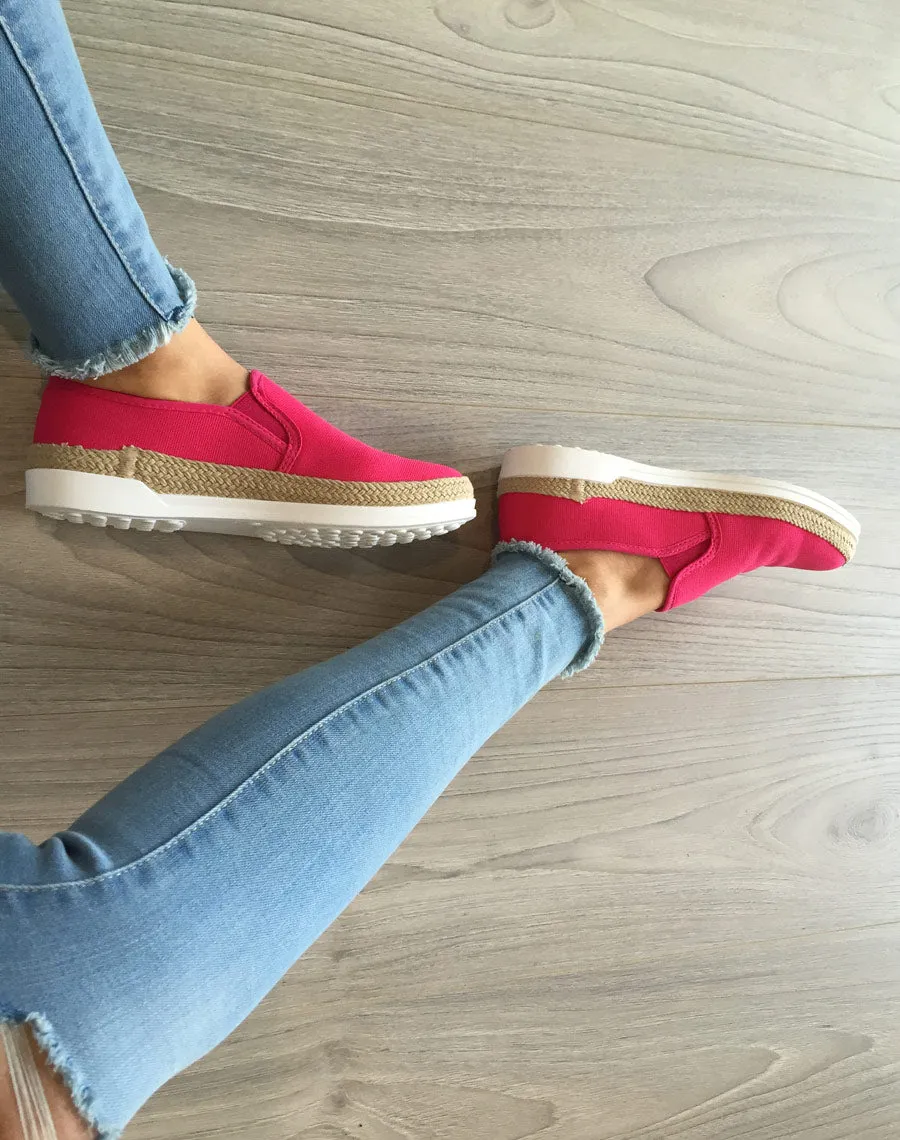 Espadrilles fuchsia style baskets