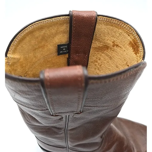 EUC JUSTIN Mens Size 8 D Brown Leather Roper Cowboy Western Boots
