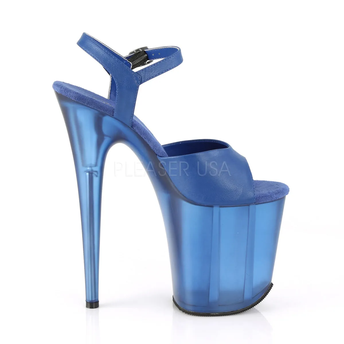 FLAMINGO-809T  Blue Faux Leather/Frosted Blue