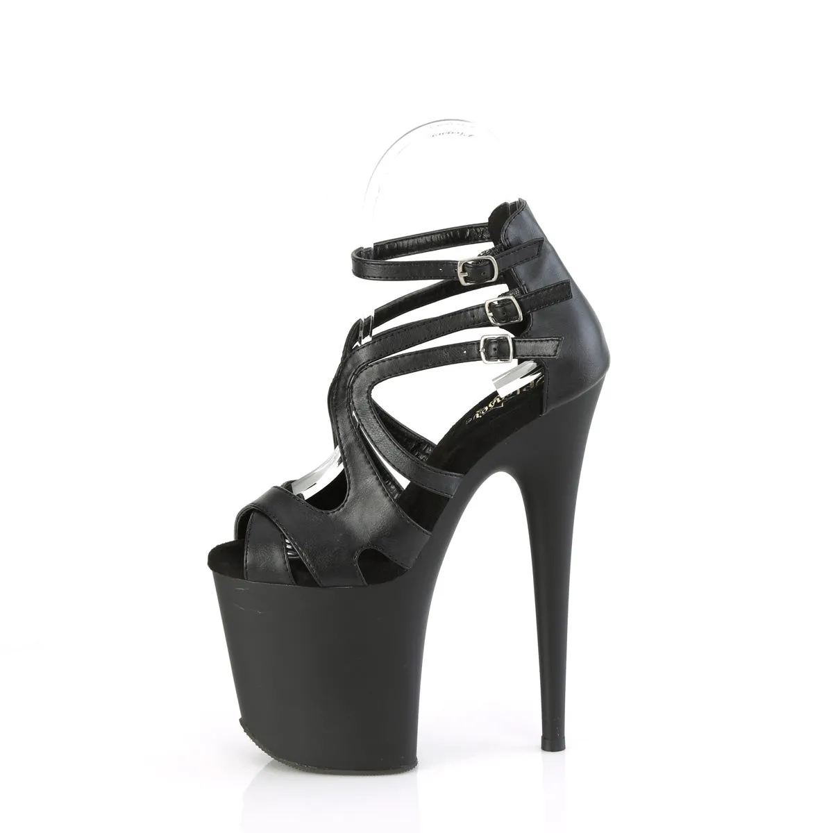 FLAMINGO-877  Black Faux Leather/Black Matte