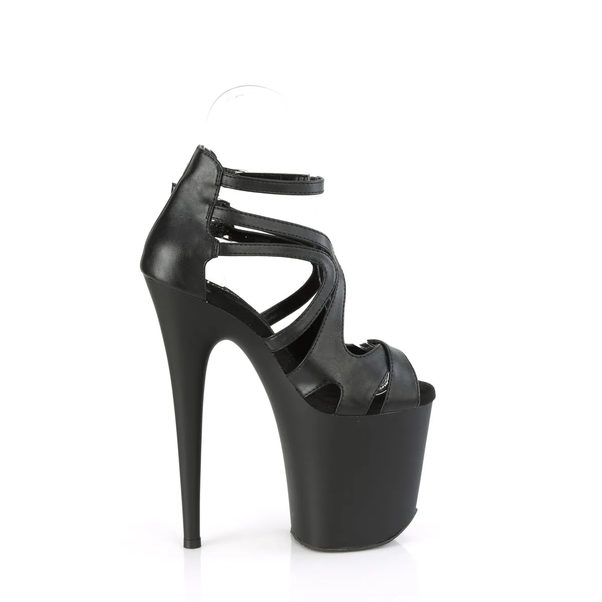 FLAMINGO-877  Black Faux Leather/Black Matte