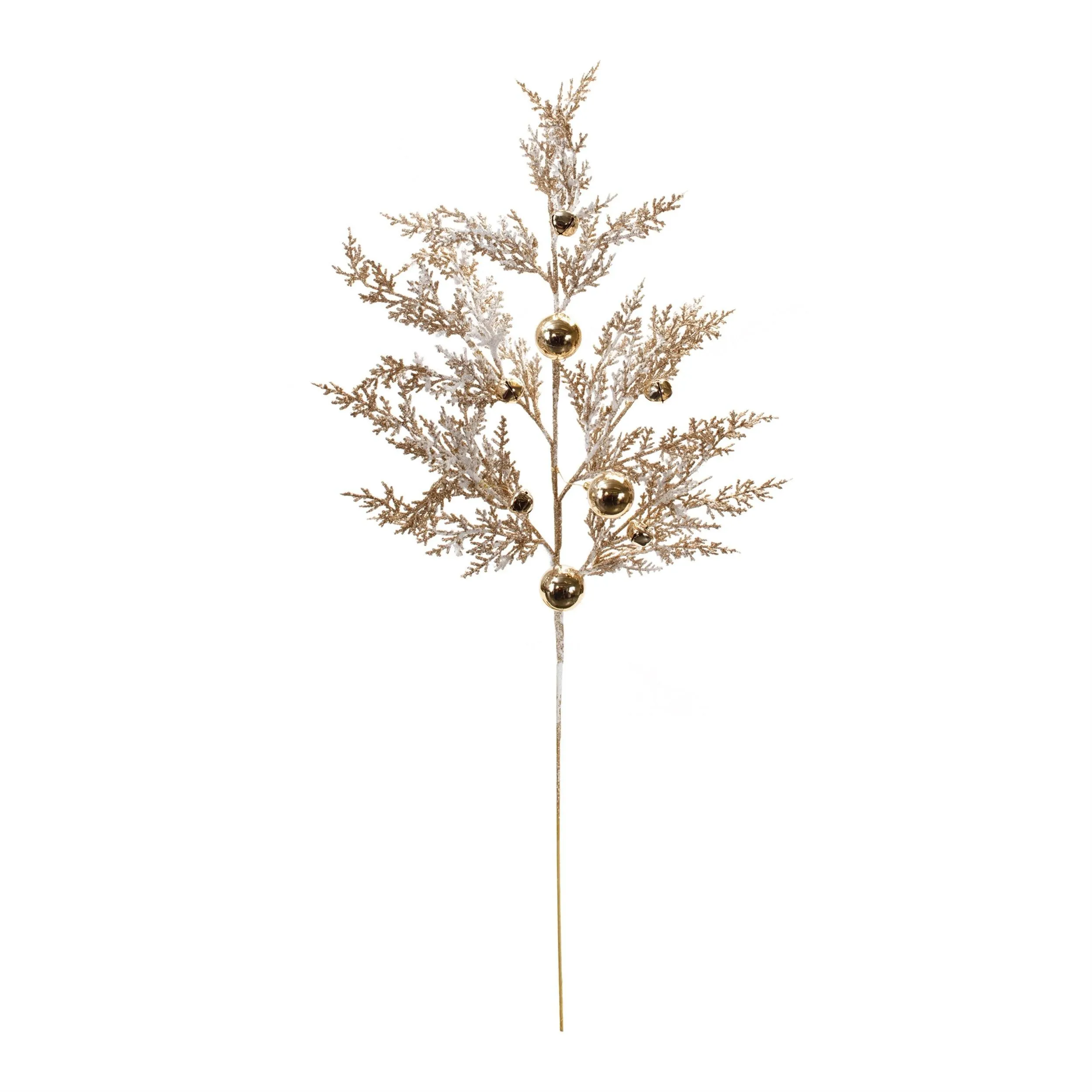 Flocked Sleigh Bell Pine Spray