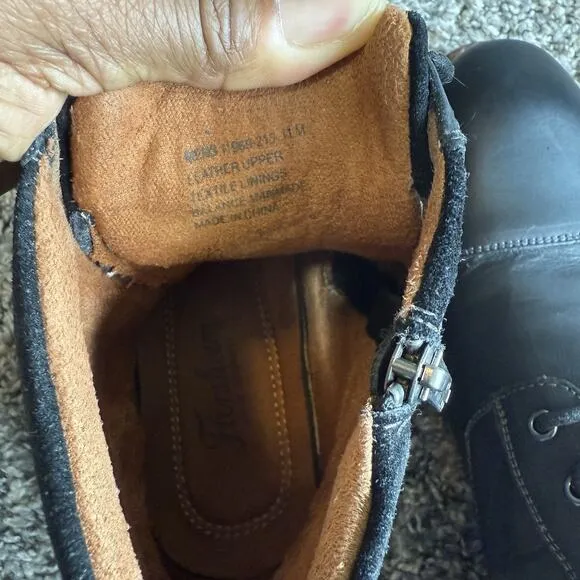 Florsheim Men’s Lodge Cap Toe Boot Black Size 11 M Lace Up Zip Comfort Lug Sole