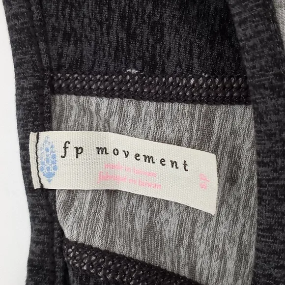 Free People Movement 2pc &quot;Six Pack&quot; Colorblock‎ Set Top Short Gray Blue