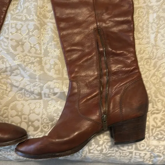 Frye Clara Over The Knee Redwood Extended Calf Boot size 10M