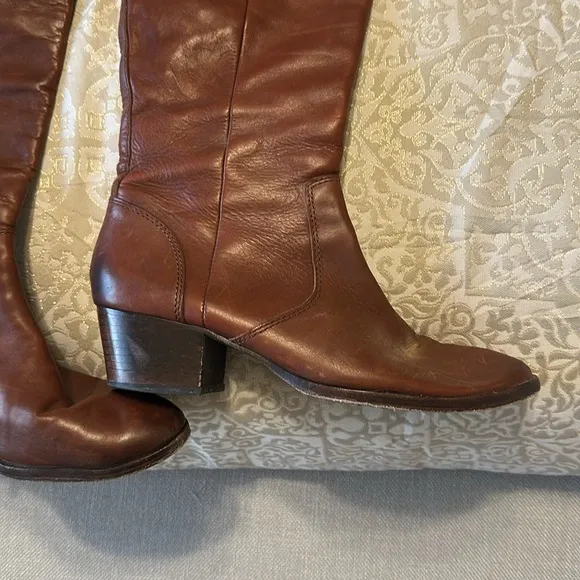 Frye Clara Over The Knee Redwood Extended Calf Boot size 10M