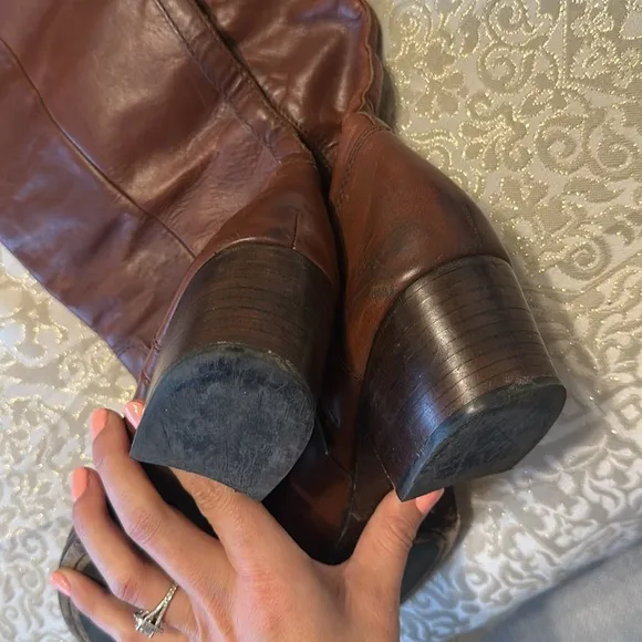 Frye Clara Over The Knee Redwood Extended Calf Boot size 10M