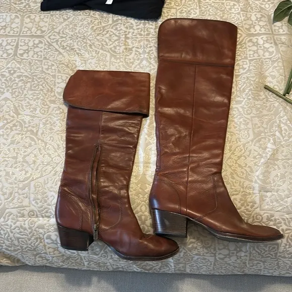 Frye Clara Over The Knee Redwood Extended Calf Boot size 10M