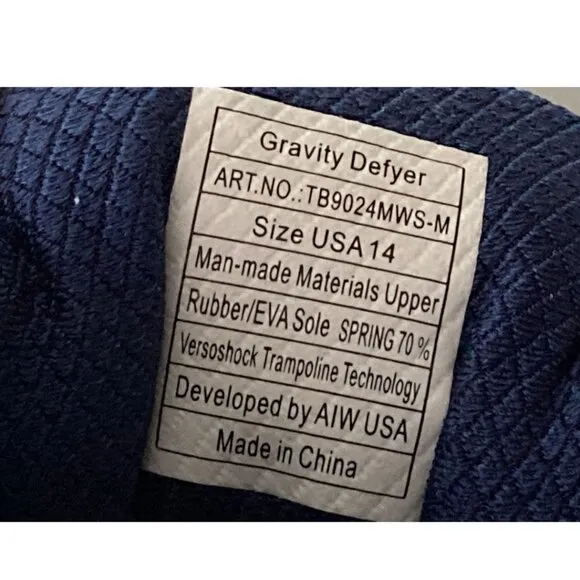GDEFY by Gravity Defyer Gray TB9024MWS-M Mighty Walk Sneakers - Men's Size 14M