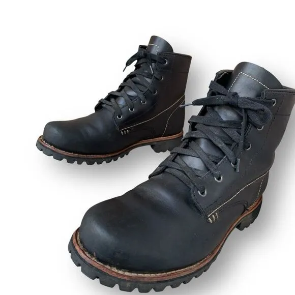 Georgia Boot Small Batch Black Boot Leather 6” Work Men’s size 12 Wide