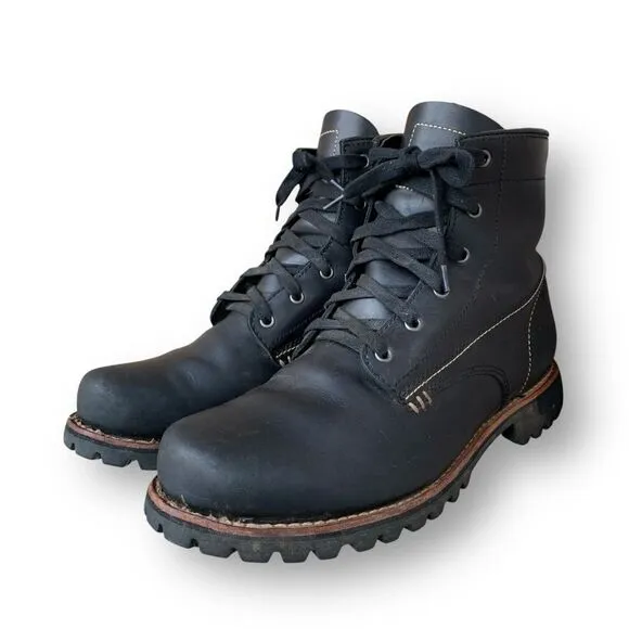 Georgia Boot Small Batch Black Boot Leather 6” Work Men’s size 12 Wide
