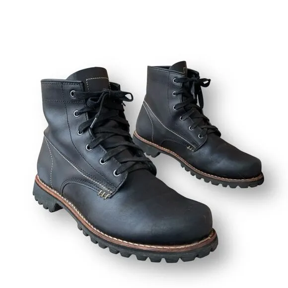 Georgia Boot Small Batch Black Boot Leather 6” Work Men’s size 12 Wide