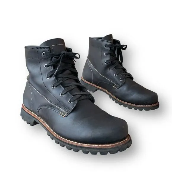 Georgia Boot Small Batch Black Boot Leather 6” Work Men’s size 12 Wide