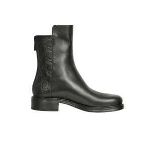 GG LEATHER ANKLE BOOTS BLACK