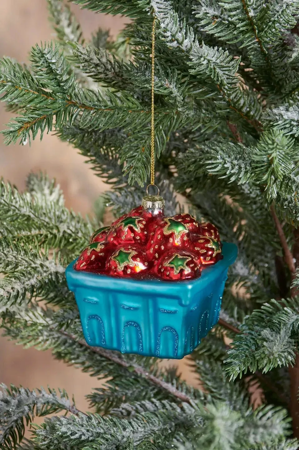 Glass Strawberry Ornament