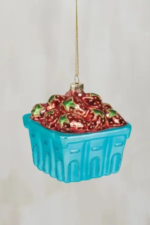 Glass Strawberry Ornament