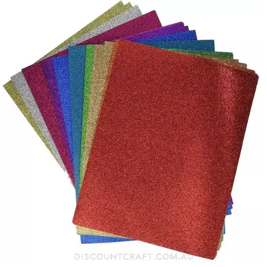 Glitter Cardboard A4 300gsm 2pk - Teal