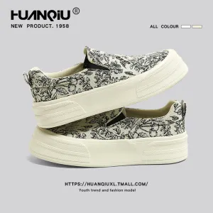 Global Platform Canvas Shoes for Women – 2024 New Autumn Retro Slip-On Sneakers